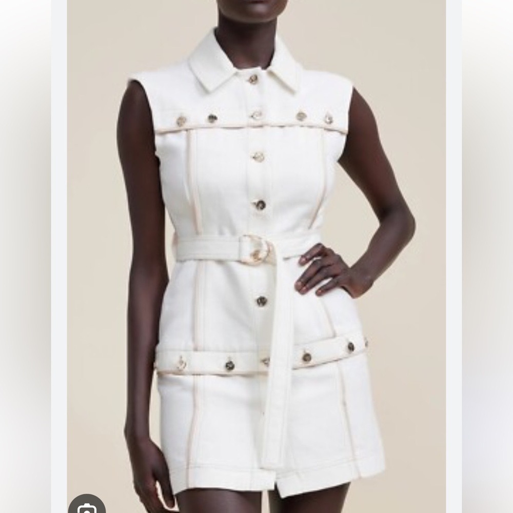 ACLER PRESTWICH BELTED MINI DRESS IVORY Size AU 8/ US 4